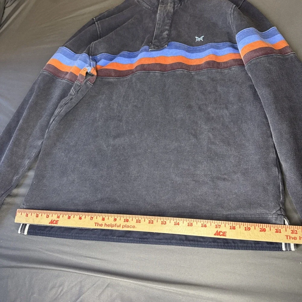 Crew Clothing‎ Company men's M navy cotton Tripe 1/4 zip top, Thick Heavy Nice!